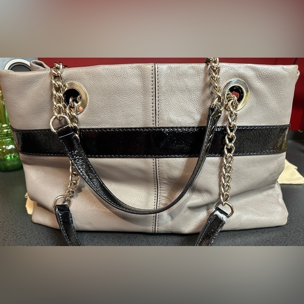 Kate Spade Beaumont Bridge Elena Gray & Black Leather Medium Size Shoulder Bag - Picture 11 of 16